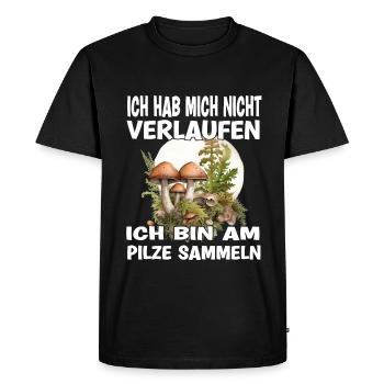 Je ne me suis pas perdue, je suis sur le champignon - T-shirt Premium bio Homme - noir - Devant - Nico (187cm)