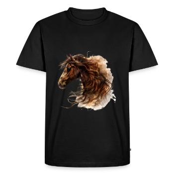 Cheval majestueux au galop - T-shirt Premium bio Homme - noir - Devant - Nico (187cm)