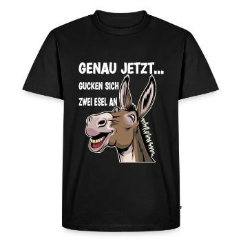 En ce moment, deux ânes se regardent - T-shirt Premium bio Homme - noir - Devant - Nico (187cm)