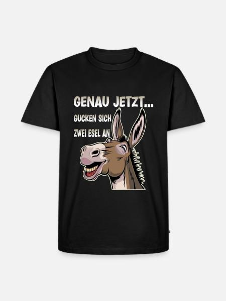 Just nu tittar två åsnor på varandra - Ekologisk premium-T-shirt herr - svart