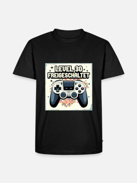 Level 30 Unlocked Gamer Controller - Men's Premium Organic T-Shirt - black