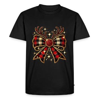Noël à carreaux avec extrémités scintillantes - T-shirt Premium bio Homme - noir - Devant - Nico (187cm)