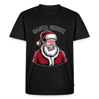 Santa Shock Surprising Santa Claus - Men's Premium Organic T-Shirt - black - Front - Nico (187cm)