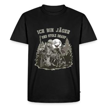 I'm a hunter and proud of this hunting scene with dog - Men's Premium Organic T-Shirt - black - Front - Nico (187cm)