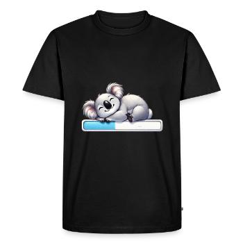 Mignon koala endormi avec barre de chargement - T-shirt Premium bio Homme - noir - Devant - Nico (187cm)