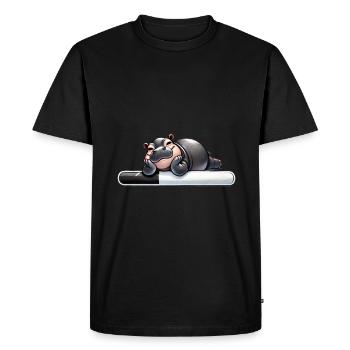 Hippopotame paresseux Barre de chargement Humour - T-shirt Premium bio Homme - noir - Devant - Nico (187cm)