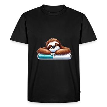 Barre de chargement décontractée pour paresseux - T-shirt Premium bio Homme - noir - Devant - Nico (187cm)