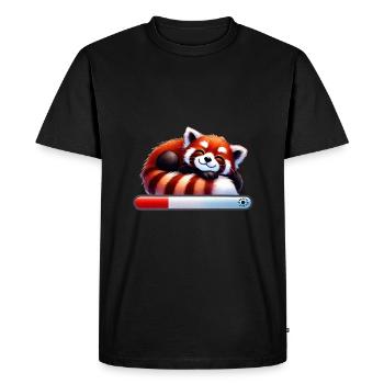 Panda roux dormant avec barre de chargement - T-shirt Premium bio Homme - noir - Devant - Nico (187cm)