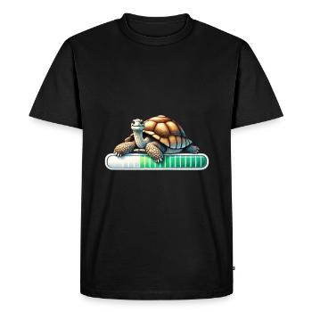 Slow Progress Turtle Illustration - Men's Premium Organic T-Shirt - black - Front - Nico (187cm)