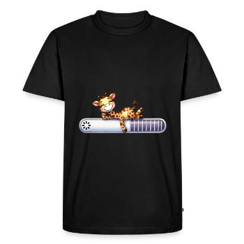 Girafe mignonne se relaxant sur la poutre de chargement - T-shirt Premium bio Homme - noir - Devant - Nico (187cm)