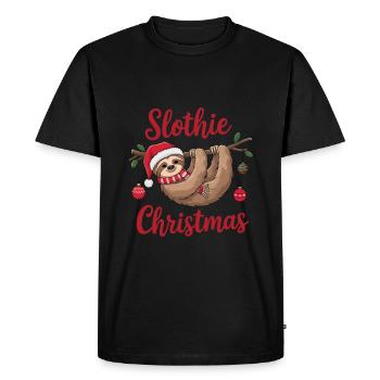 Noël Slothie - T-shirt Premium bio Homme - noir - Devant - Nico (187cm)