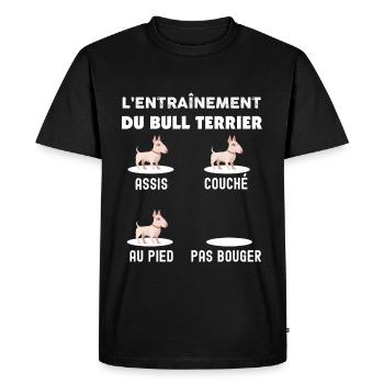 L'Entrainement Du Bull Terrier Chien De Race - T-shirt Premium bio Homme - noir - Devant - Nico (187cm)