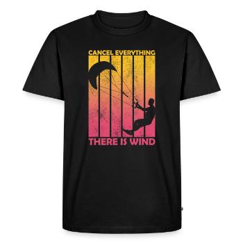 Annuler tout ce qu’il y a vent kitesurf drôle - T-shirt Premium bio Homme - noir - Devant - Nico (187cm)