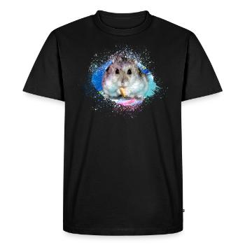 hamster, graffiti, painting, blue, turquoise, dwarf hamster - Men's Premium Organic T-Shirt - black - Front - Nico (187cm)