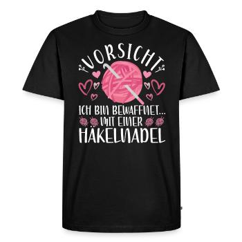 Crochet disant crochet pour femme au Crochet fait à la main - T-shirt Premium bio Homme - noir - Devant - Nico (187cm)