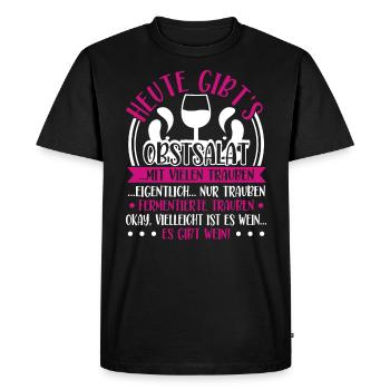 Wine Saying, Fruit Salad & Wine, Wine Drinker - Men's Premium Organic T-Shirt - black - Front - Nico (187cm)