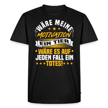 Dicton de motivation, Sarcasme, Paresseux, Sarcastique - T-shirt Premium bio Homme - noir - Devant - Nico (187cm)