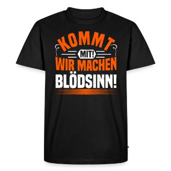 Making nonsense, funny saying, mischief - Men's Premium Organic T-Shirt - black - Front - Nico (187cm)