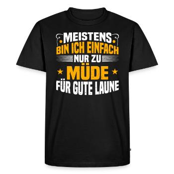 Dicton de motivation, Sarcasme, Paresseux, Sarcastique - T-shirt Premium bio Homme - noir - Devant - Nico (187cm)