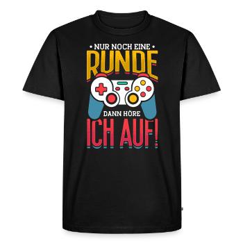 Just One More Round, Gaming, Gaming & Gamer - Men's Premium Organic T-Shirt - black - Front - Nico (187cm)