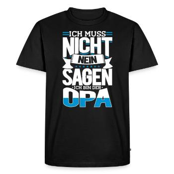 Je n’ai pas besoin de dire non, je suis grand-père - T-shirt Premium bio Homme - noir - Devant - Nico (187cm)