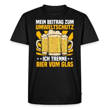 Beer Environmental Protection Separate beer from the glass, - Men's Premium Organic T-Shirt - black - Front - Nico (187cm)