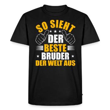 Meilleur frère du monde, cadeau pour frère - T-shirt Premium bio Homme - noir - Devant - Nico (187cm)
