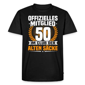50e anniversaire homme, hommes 50 ans - T-shirt Premium bio Homme - noir - Devant - Nico (187cm)