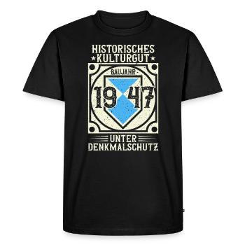 Construit en 1947 Né, Né en 1947 - T-shirt Premium bio Homme - noir - Devant - Nico (187cm)
