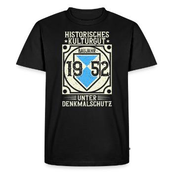 Built in 1952 Born, born in 1952 - Men's Premium Organic T-Shirt - black - Front - Nico (187cm)
