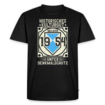 Built in 1954 Born, born in 1954 - Men's Premium Organic T-Shirt - black - Front - Nico (187cm)