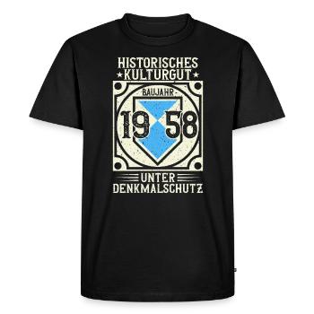 Construit en 1958, né, né en 1958, né en 1958 - T-shirt Premium bio Homme - noir - Devant - Nico (187cm)