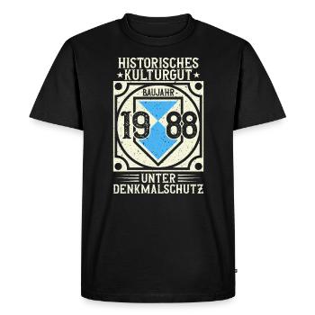 Construit en 1988 Né, Né en 1988 - T-shirt Premium bio Homme - noir - Devant - Nico (187cm)