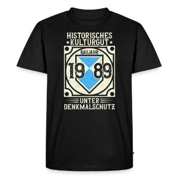 Born in 1989, born in 1989, born in 1989 - Men's Premium Organic T-Shirt - black - Front - Nico (187cm)
