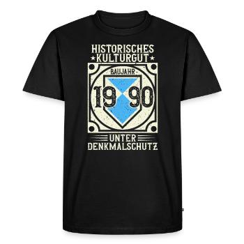 Born in 1990, born in 1990, born in 1990 - Men's Premium Organic T-Shirt - black - Front - Nico (187cm)