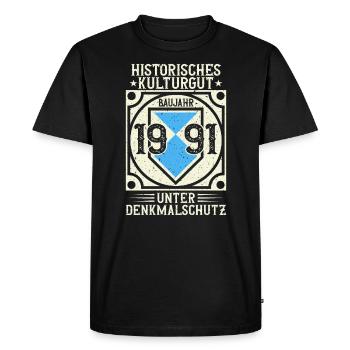 Construit en 1991 Born, né en 1991 - T-shirt Premium bio Homme - noir - Devant - Nico (187cm)