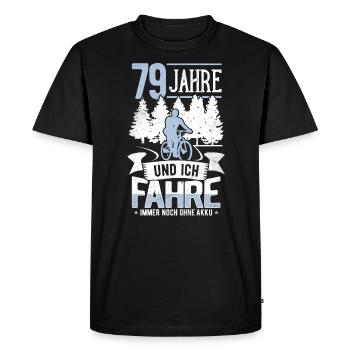 79th Birthday Bicycle, Cyclist, 79 Years - Men's Premium Organic T-Shirt - black - Front - Nico (187cm)