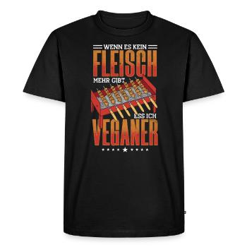Dicton barbecue, Plus de viande, anti-végétalien - T-shirt Premium bio Homme - noir - Devant - Nico (187cm)