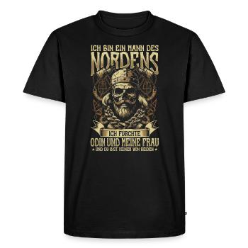 I Am A Man Of The North - Norseman Viking - Men's Premium Organic T-Shirt - black - Front - Nico (187cm)