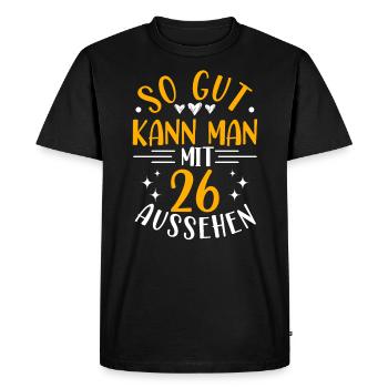26e anniversaire femme mari, 26 ans anniversaire - T-shirt Premium bio Homme - noir - Devant - Nico (187cm)