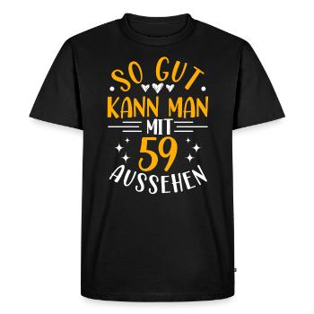59e anniversaire femme mari, 59 ans anniversaire - T-shirt Premium bio Homme - noir - Devant - Nico (187cm)