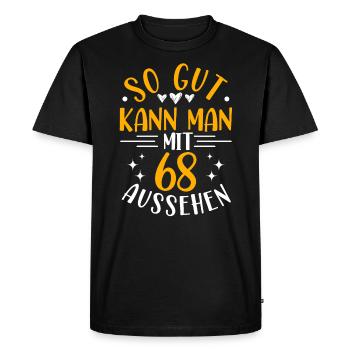 68e Anniversaire Femme Homme, 68 Ans Anniversaire - T-shirt Premium bio Homme - noir - Devant - Nico (187cm)