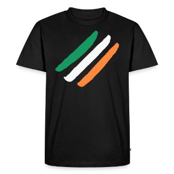 Irlande / Drapeau de l’Irlande - Diagonal - Élégant - T-shirt Premium bio Homme - noir - Devant - Nico (187cm)