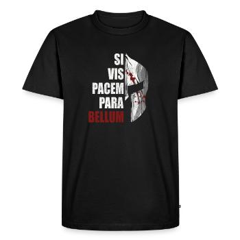 Si Vis Pacem Para Bellum, Lateinisch, Spartaner - Männer Premium Bio T-Shirt - Schwarz - Vorne - Nico (187cm)