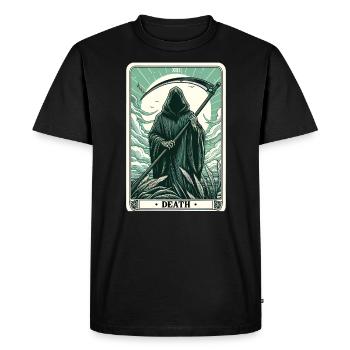 Tarot Card Death XIII, Tarot Card Grim Reaper - Men's Premium Organic T-Shirt - black - Front - Nico (187cm)