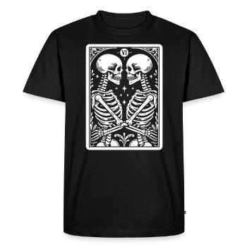 Tarot Card The Lovers VI, Tarot Card Skeletons - Men's Premium Organic T-Shirt - black - Front - Nico (187cm)