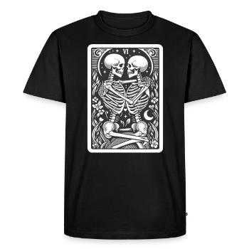 Tarot Card The Lovers VI, Tarot Card Skeletons - Men's Premium Organic T-Shirt - black - Front - Nico (187cm)