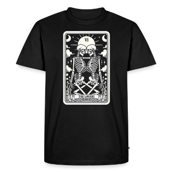 Tarot Card The Lovers VI, Tarot Card Skeletons - Men's Premium Organic T-Shirt - black - Front - Nico (187cm)