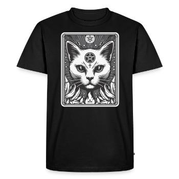 Tarot Card The Devil XV, Tarot Card Cat - Men's Premium Organic T-Shirt - black - Front - Nico (187cm)