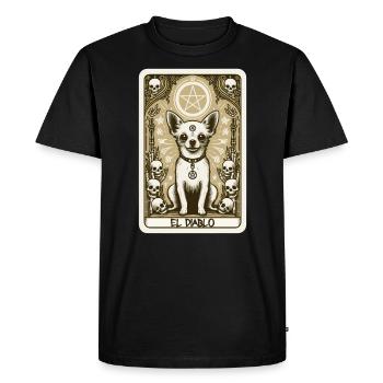 Tarot Card The Devil XV, Tarot Card Chihuahua - Men's Premium Organic T-Shirt - black - Front - Nico (187cm)